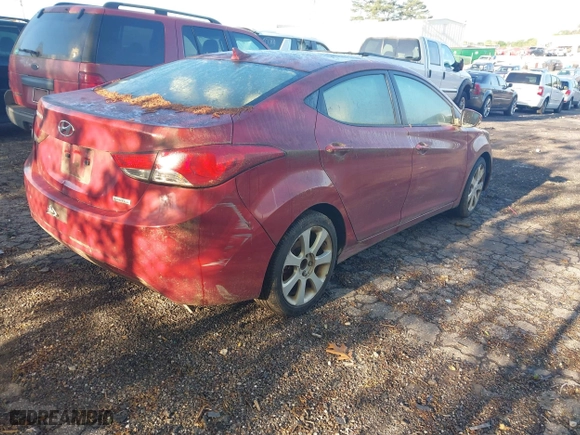 2012 Hyundai Elantra GLS with VIN KMHDH4AE7CU457604, listed as a IAAI auction lot 41993478 with 87,551 mi miles. Bid and sale history available at carsss.com. Image 4.