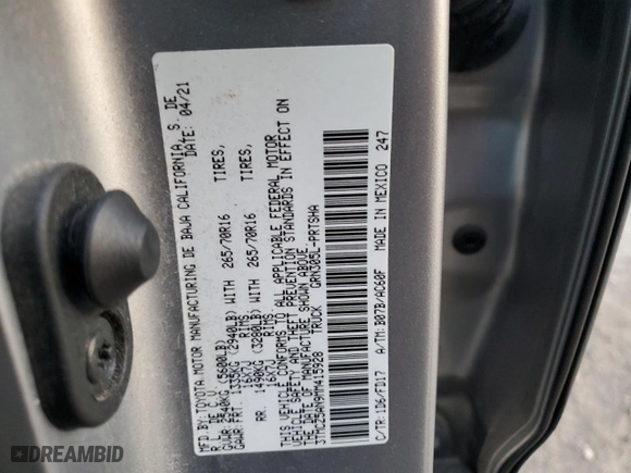 2021 Toyota Tacoma 4WD SR with VIN 3TMCZ5AN9MM415928, listed as a Copart auction lot 49777065 with 96,617 mi miles and Salvage Title. Bid and sale history available at carsss.com. Image 15.