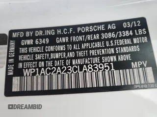 2012 Porsche Cayenne Turbo z VIN WP1AC2A23CLA83951, wystawiony jako Copart lot #82380594 z przebiegiem Nie podano mil oraz Szkoda całkowita • Salvage title. Historia ofert i sprzedaży dostępna na DreamBid. Obrazek 14.