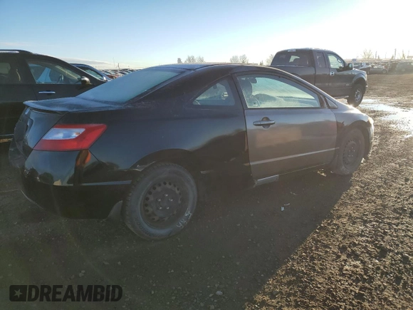 2008 Honda Civic Cpe DX with VIN 2HGFG12258H007657, listed as a Copart auction lot 76782534 with 181,987 mi miles and Salvage Title. Bid and sale history available at carsss.com. Image 3.