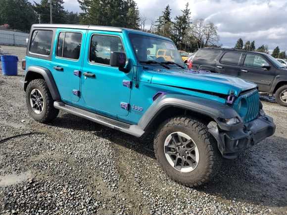 2020 Jeep Wrangler Unlimited Sport S with VIN 1C4HJXDG9LW215121, listed as a Copart auction lot 51292305 with 35,100 mi miles and Salvage Title. Bid and sale history available at carsss.com. Image 4.