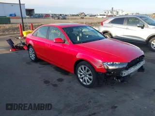 2014 Audi A4 Premium with VIN WAUBFAFL9EN030183, listed as a IAAI auction lot 41805273 with 114,545 mi miles. Bid and sale history available at carsss.com. Image 1.