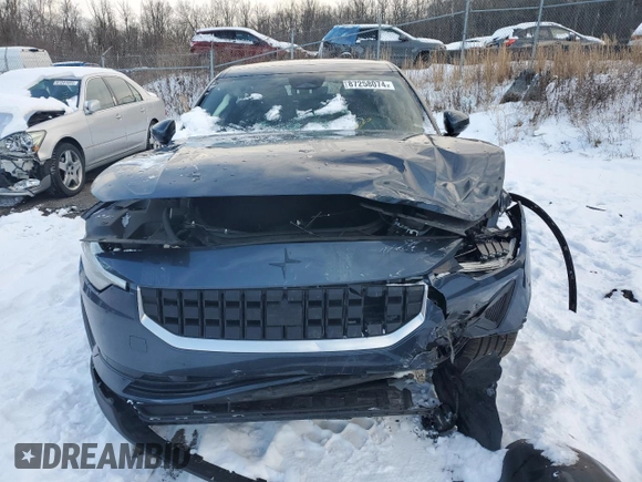 2022 Polestar 2 with VIN LPSED3KA3NL055736, listed as a Copart auction lot 87258074 with 37,515 mi miles and Salvage Title. Bid and sale history available at carsss.com. Image 5.