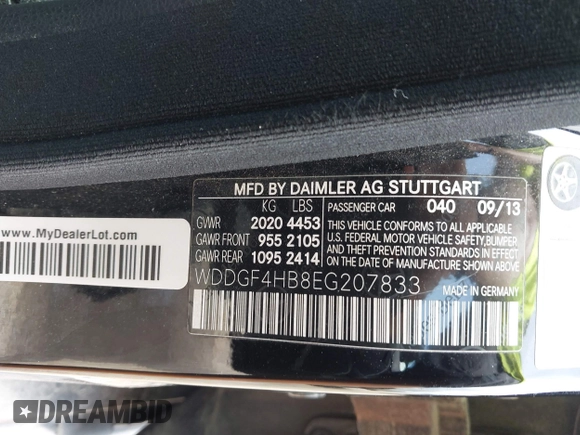 2014 Mercedes-Benz C 250 Sport with VIN WDDGF4HB8EG207833, listed as a IAAI auction lot 42636422 with 90,555 mi miles and . Bid and sale history available at DreamBid. Image 9.
