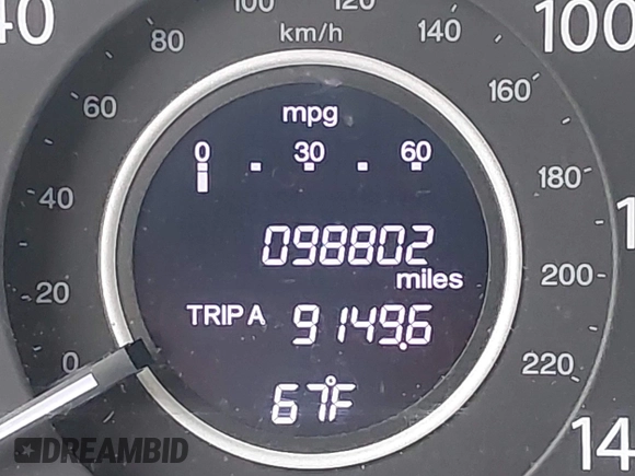 2013 Honda CR-V EX-L with VIN 5J6RM4H73DL067159, listed as a IAAI auction lot 42272185 with 98,802 mi miles and . Bid and sale history available at DreamBid. Image 15.