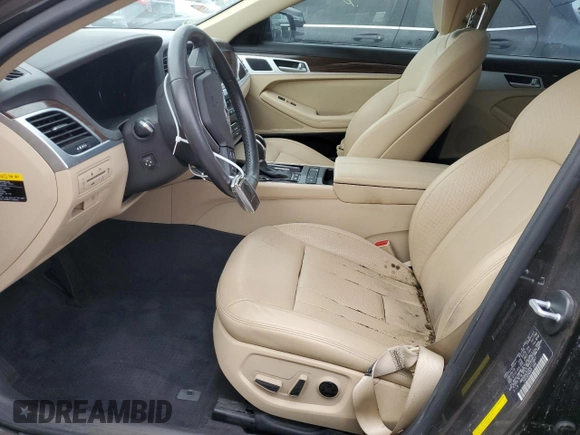 2017 Genesis G80 3.8L with VIN KMHGN4JE2HU177957, listed as a Copart auction lot 75120824 with 0 mi miles and Salvage Title. Bid and sale history available at carsss.com. Image 7.