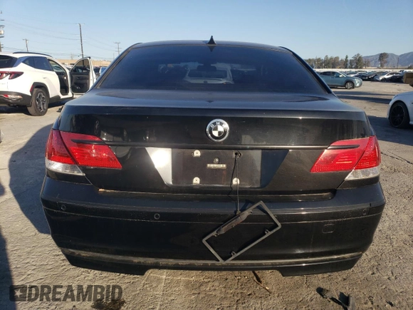 2006 BMW 7 Series 750i with VIN WBAHL83516DT01293, listed as a Copart auction lot 49506035 with Not provided miles and Salvage title. Bid and sale history available at DreamBid. Image 6.