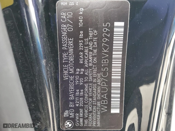 2011 BMW 1 Series 128i with VIN WBAUP7C51BVK79295, listed as a Copart auction lot 45137945 with 95,215 mi miles and Salvage Title. Bid and sale history available at carsss.com. Image 14.