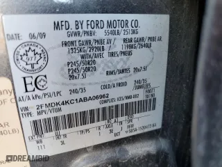 2010 Ford Edge Limited with VIN 2FMDK4KC1ABA06962, listed as a Copart auction lot 46784295 with 105,859 mi miles and Clean Title. Bid and sale history available at carsss.com. Image 15.