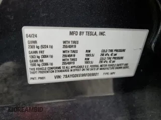 2024 Tesla Model Y Long Range with VIN 7SAYGDEE9RF069801, listed as a Copart auction lot 60857145 with 18,808 mi miles and Salvage title. Bid and sale history available at DreamBid. Image 14.