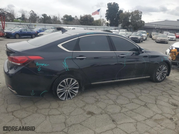 2016 Hyundai Genesis 3.8L with VIN KMHGN4JE1GU135133, listed as a Copart auction lot 47763185 with 86,982 mi miles and Salvage Title. Bid and sale history available at carsss.com. Image 3.