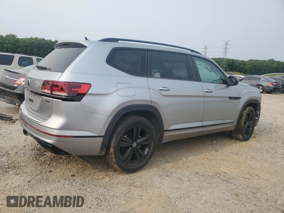 2023 Volkswagen Atlas SEL R-Line Black with VIN 1V2SR2CA1PC523727, listed as a Copart auction lot 58969365 with 27,169 mi miles and Salvage title. Bid and sale history available at DreamBid. Image 3.