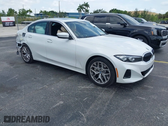 2025 BMW 3 Series 330i with VIN 3MW69CW0XS8F32371, listed as a IAAI auction lot 42630553 with 11,417 mi miles and . Bid and sale history available at DreamBid. Image 1.
