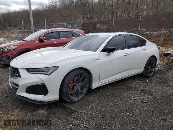 2022 Acura TLX Type S w/Performance Tire with VIN 19UUB7F9XNA001329, listed as a Copart auction lot 47179795 with 21,668 mi miles and Salvage Title. Bid and sale history available at carsss.com. Image 1.