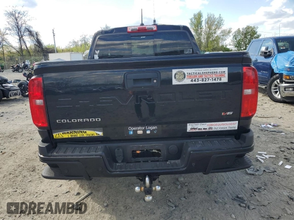 2022 Chevrolet Colorado 4WD Z71 with VIN 1GCGTDENXN1137241, listed as a Copart auction lot 53559815 with 70,622 mi miles and Salvage title. Bid and sale history available at DreamBid. Image 6.