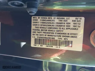 2018 Honda CR-V EX-L with VIN 7FARW2H89JE051063, listed as a IAAI auction lot 41748142 with 90,834 mi miles. Bid and sale history available at carsss.com. Image 9.