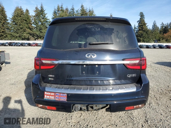 2020 Infiniti QX80 LUXE with VIN JN8AZ2NE1L9252399, listed as a Copart auction lot 73804864 with 82,767 mi miles and Salvage Title. Bid and sale history available at carsss.com. Image 6.