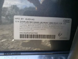 2015 Audi A8 3.0T with VIN WAU3GAFD3FN027632, listed as a Copart auction lot 49260355 with 97,076 mi miles and Salvage Title. Bid and sale history available at DreamBid. Image 13.