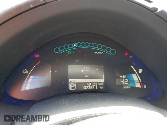 2017 Nissan LEAF SL with VIN 1N4BZ0CP8HC309870, listed as a Copart auction lot 57824983 with 49,123 mi miles. Bid and sale history available at carsss.com. Image 9.