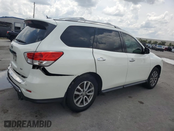 2015 Nissan Pathfinder SV with VIN 5N1AR2MN9FC712585, listed as a Copart auction lot 58863605 with 160,588 mi miles and Salvage title. Bid and sale history available at DreamBid. Image 3.