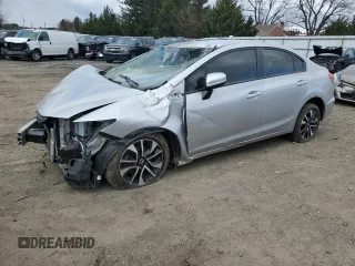 2015 Honda Civic Sedan LX with VIN 19XFB2F55FE202125, listed as a Copart auction lot 82158514 with 0 mi miles and Salvage Title. Bid and sale history available at carsss.com. Image 1.
