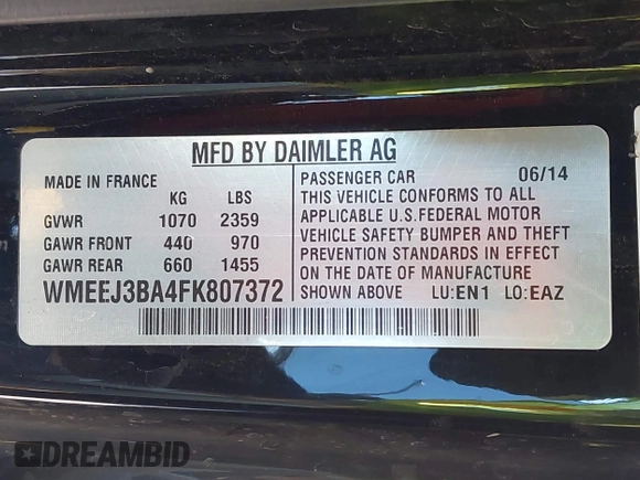 2015 Smart fortwo Passion с VIN WMEEJ3BA4FK807372, выставлен на аукционе IAAI как лот 42586849 с пробегом 229 904 миль миль и . История ставок и продаж доступна на DreamBid. Изображение 9.