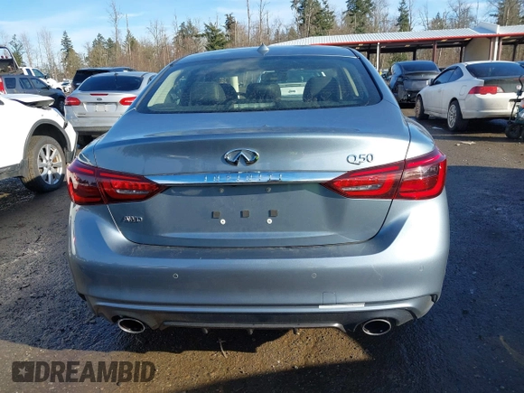 2018 Infiniti Q50 Hybrid Premium with VIN JN1AV7AR7JM540051, listed as a IAAI auction lot 41488180 with 1,110 mi miles and . Bid and sale history available at carsss.com. Image 16.