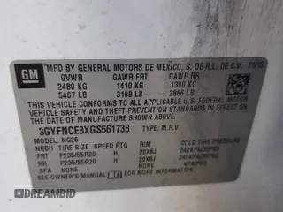 2016 Cadillac SRX Performance Collection с VIN 3GYFNCE3XGS561738, выставлен на аукционе Copart как лот 46920705 с пробегом 108 794 миль миль и Списание • Salvage title. История ставок и продаж доступна на DreamBid. Изображение 15.