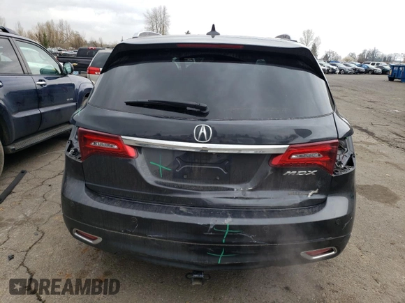 2016 Acura MDX w/Advance with VIN 5FRYD4H97GB041267, listed as a Copart auction lot 48499345 with 74,992 mi miles and Salvage Title. Bid and sale history available at carsss.com. Image 6.