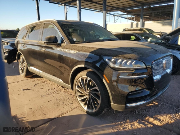 2023 Lincoln Aviator Reserve with VIN 5LM5J7WC9PGL04743, listed as a Copart auction lot 87065414 with 7,906 mi miles and Salvage Title. Bid and sale history available at carsss.com. Image 4.