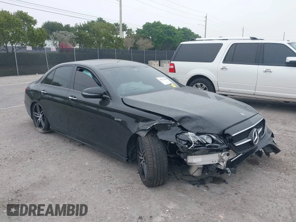 2018 Mercedes-Benz E-Class AMG E 43 with VIN WDDZF6EB3JA443828, listed as a IAAI auction lot 41877082 with 95,651 mi miles. Bid and sale history available at carsss.com. Image 1.