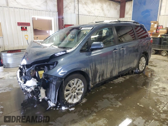 2015 Toyota Sienna Ltd with VIN 5TDDK3DC3FS105560, listed as a Copart auction lot 44848245 with 118,518 mi miles and Salvage Title. Bid and sale history available at carsss.com. Image 1.