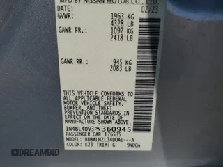 2023 Nissan Altima SV z VIN 1N4BL4DV3PN360945, wystawiony jako Copart lot #59343515 z przebiegiem 55 510 mil mil oraz Czysty tytuł • Clean title. Historia ofert i sprzedaży dostępna na DreamBid. Obrazek 12.