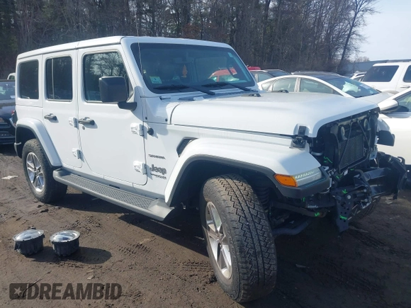 2021 Jeep Wrangler Unlimited Sahara with VIN 1C4HJXEG9MW532302, listed as a IAAI auction lot 41646755 with 32,893 mi miles and . Bid and sale history available at DreamBid. Image 1.