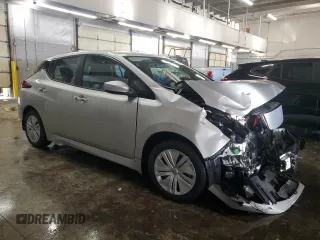 2025 Nissan LEAF S with VIN 1N4AZ1BV0SC550573, listed as a Copart auction lot 83571314 with 4,604 mi miles and Salvage Title. Bid and sale history available at carsss.com. Image 4.