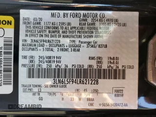 2020 Lincoln MKZ Reserve with VIN 3LN6L5F94LR621228, listed as a Copart auction lot 88872535 with 23,941 mi miles and Salvage Title. Bid and sale history available at DreamBid. Image 13.