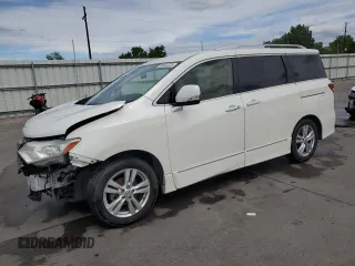 2014 Nissan Quest S with VIN JN8AE2KP0E9100845, listed as a Copart auction lot 56932325 with 146,486 mi miles and Salvage title. Bid and sale history available at DreamBid. Image 1.