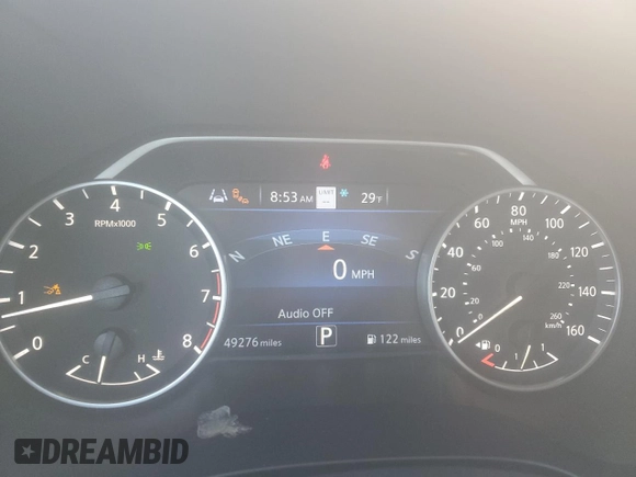 2021 Nissan Maxima SV with VIN 1N4AA6CV6MC512190, listed as a Copart auction lot 88101805 with 49,276 mi miles and Salvage title. Bid and sale history available at DreamBid. Image 9.