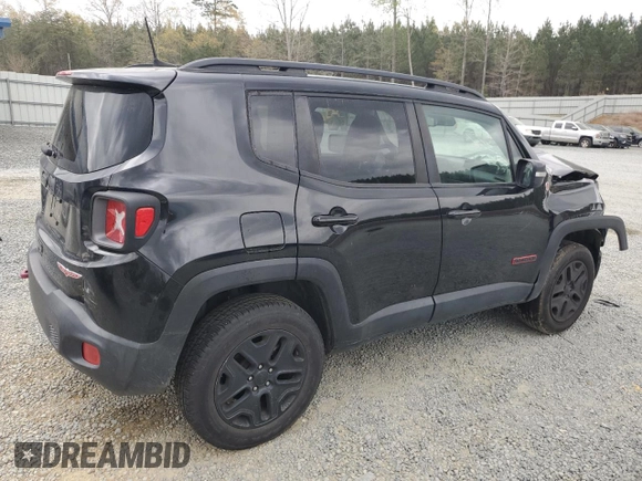 2018 Jeep Renegade Trailhawk with VIN ZACCJBCB3JPH19015, listed as a Copart auction lot 51107615 with 57,517 mi miles and Salvage title. Bid and sale history available at DreamBid. Image 3.