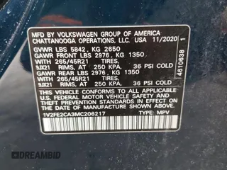 2021 Volkswagen Atlas SEL Premium R-Line with VIN 1V2FE2CA3MC206217, listed as a Copart auction lot 42675215 with 61,723 mi miles and Salvage title. Bid and sale history available at DreamBid. Image 15.