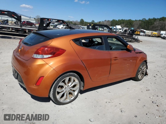 2012 Hyundai Veloster w/Red Int with VIN KMHTC6AD9CU044547, listed as a Copart auction lot 72633624 with 69,261 mi miles and Salvage title. Bid and sale history available at DreamBid. Image 3.