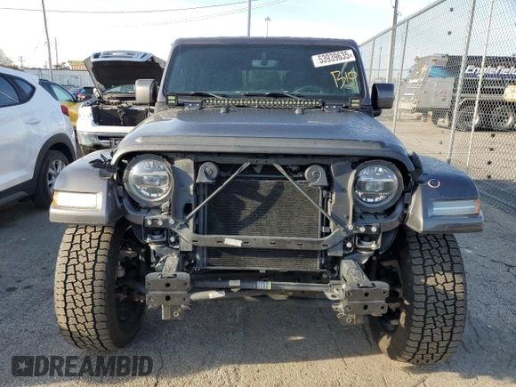 2021 Jeep Wrangler Unlimited Sahara Altitude with VIN 1C4HJXEN4MW514708, listed as a Copart auction lot 53939635 with 60,161 mi miles and Salvage title. Bid and sale history available at DreamBid. Image 5.
