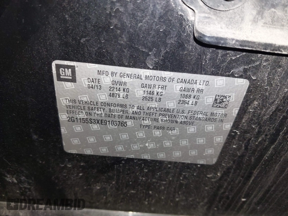 2014 Chevrolet Impala LTZ с VIN 2G1155S3XE9103765, выставлен на аукционе IAAI как лот 41940525 с пробегом 222 845 миль миль и . История ставок и продаж доступна на DreamBid. Изображение 9.