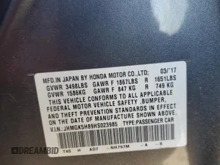 2017 Honda Fit EX-L with VIN JHMGK5H89HS023985, listed as a Copart auction lot 85795274 with Not Provided miles and Salvage Title. Bid and sale history available at DreamBid. Image 14.