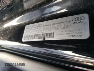 2007 Audi A8 4.2L z VIN WAUMV44E97N003506, wystawiony jako Copart lot #74622924 z przebiegiem 165 248 mil mil oraz Tytuł czysty. Historia ofert i sprzedaży dostępna na DreamBid. Obrazek 12.