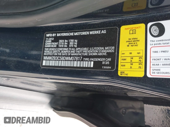 2013 MINI Countryman with VIN WMWZB3C58DWM07817, listed as a IAAI auction lot 41962291 with 60,763 mi miles and . Bid and sale history available at DreamBid. Image 9.