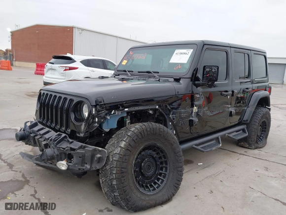 2022 Jeep Wrangler Unlimited Sahara with VIN 1C4HJXEGXNW222743, listed as a IAAI auction lot 41380862 with 47,386 mi miles. Bid and sale history available at carsss.com. Image 19.