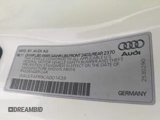 2012 Audi A5 Premium Plus z VIN WAULFAFR9CA001439, wystawiony jako IAAI lot #42422787 z przebiegiem 143 972 mil mil oraz . Historia ofert i sprzedaży dostępna na DreamBid. Obrazek 9.