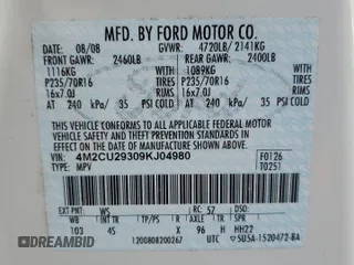 2009 Mercury Mariner Hybrid z VIN 4M2CU29309KJ04980, wystawiony jako Copart lot #85360014 z przebiegiem 166 860 mil mil oraz Szkoda całkowita • Salvage title. Historia ofert i sprzedaży dostępna na DreamBid. Obrazek 13.