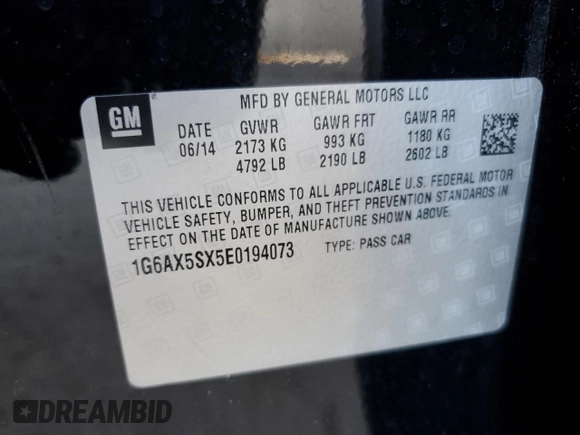 2014 Cadillac CTS Luxury AWD z VIN 1G6AX5SX5E0194073, wystawiony jako Copart lot #47919515 z przebiegiem 47 395 mil mil oraz Szkoda całkowita • Salvage title. Historia ofert i sprzedaży dostępna na DreamBid. Obrazek 12.